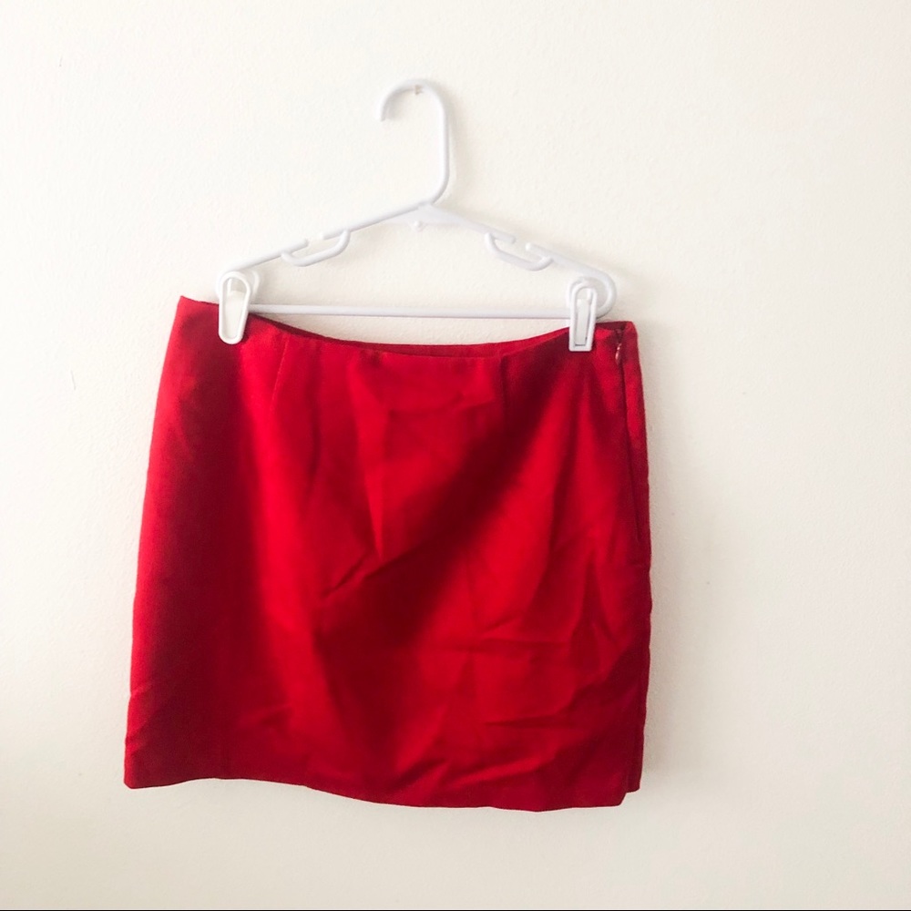 Benjamin- red mini skirt (15” length)